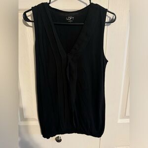 Loft V-neck sleeveless blouse tank top black small